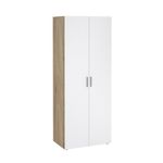 Armario Turin Beige y Blanco de 2 Puertas con Repisas y Barra de 78.7 x 49.75 x 200.9 cm
