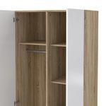 Armario Turin Beige y Blanco de 2 Puertas con Repisas y Barra de 78.7 x 49.75 x 200.9 cm