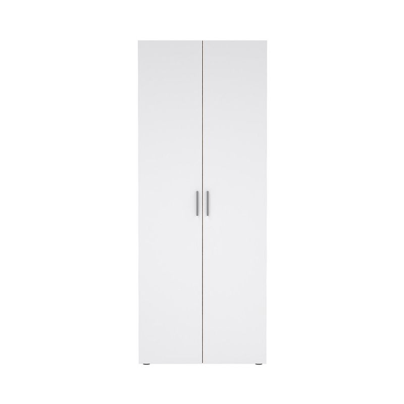 Armario Turin Beige y Blanco de 2 Puertas con Repisas y Barra de 78.7 x 49.75 x 200.9 cm