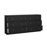 Gavetero Doble May Negro de 6 Gavetas para Dormitorio de 143.1 x 30 x 68.3 cm