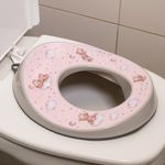 Asiento Entrenador Infantil para Inodoro Decora Diseño Oso Color Rosado