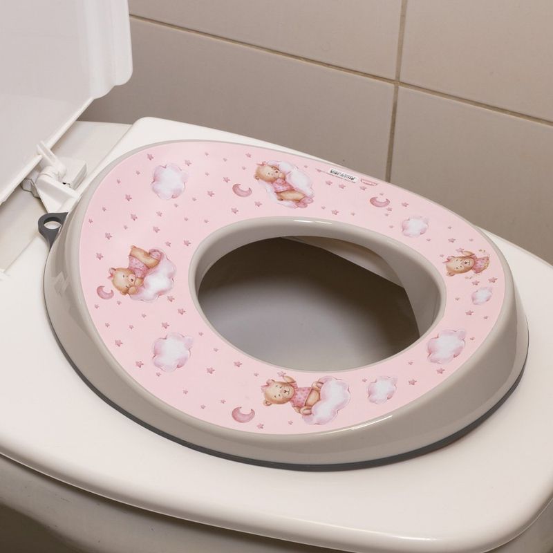 Asiento Entrenador Infantil para Inodoro Decora Diseño Oso Color Rosado