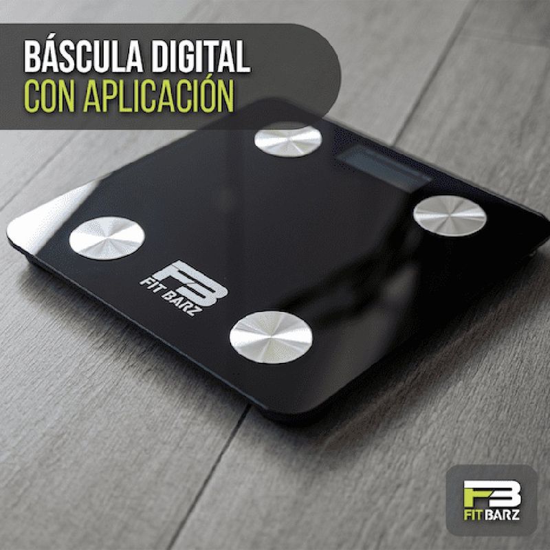 Báscula Inteligente con Capacidad 180 Kg Color Negro