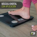 Báscula Inteligente con Capacidad 180 Kg Color Negro