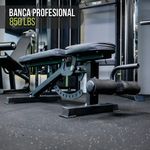 Banca Plana Profesional para Press con Capacidad de Carga de 250 kg Color Negro