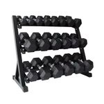 Rack para Mancuernas Horizontal de 2 Niveles de 120 X 100 Cm Color Negro