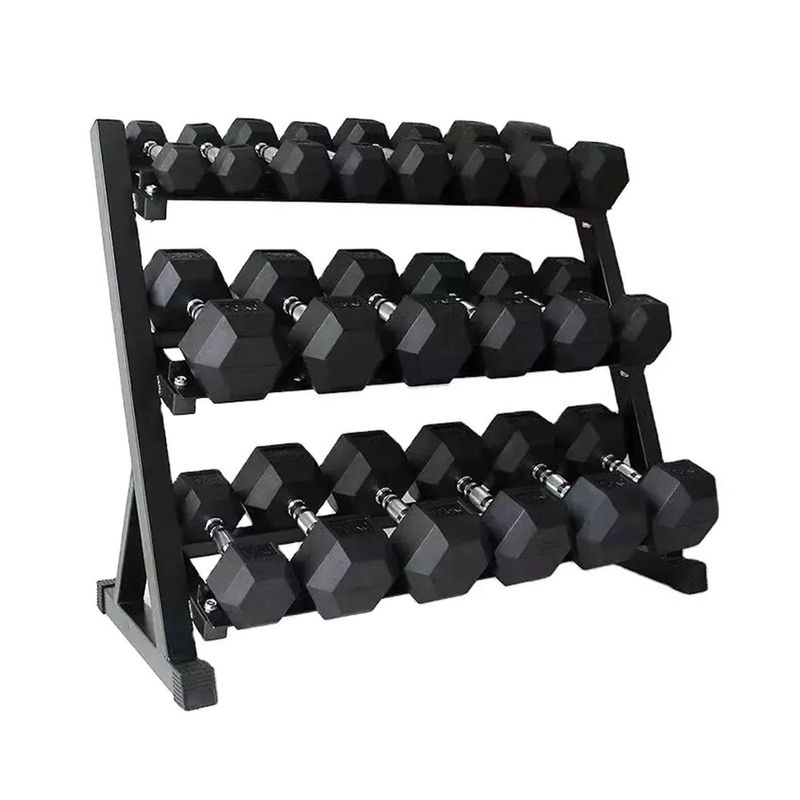 Rack para Mancuernas Horizontal de 2 Niveles de 120 X 100 Cm Color Negro