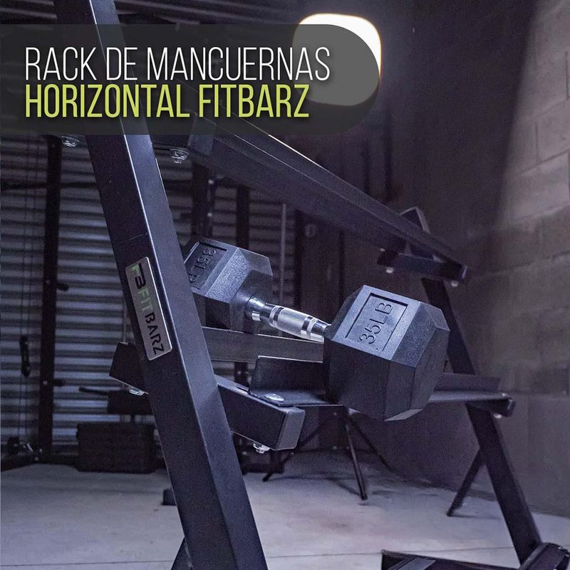 Rack para Mancuernas Horizontal de 2 Niveles de 120 X 100 Cm Color Negro