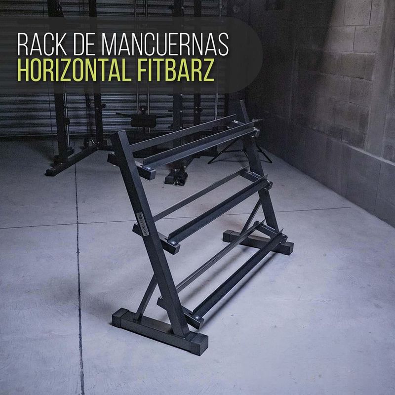Rack para Mancuernas Horizontal de 2 Niveles de 120 X 100 Cm Color Negro