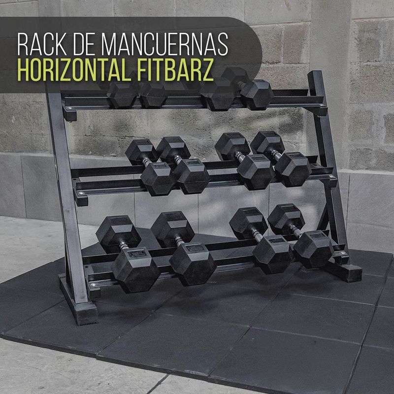 Rack para Mancuernas Horizontal de 2 Niveles de 120 X 100 Cm Color Negro