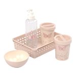 Set de Higiene Infantil Diseño Jardín Encantado Color Rosado 4 Piezas