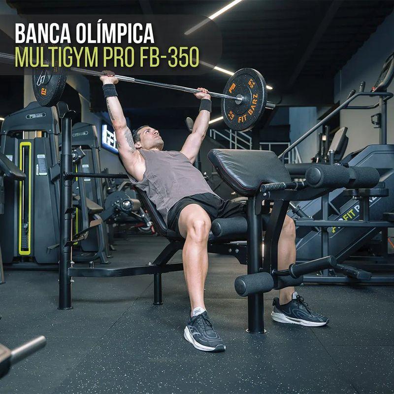 Banco Olímpico FB-350 MultiGym Pegable Color Negro