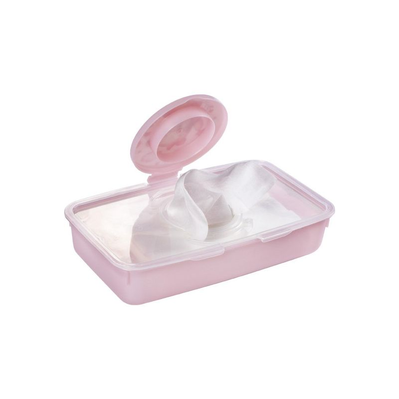 Porta Toallitas Húmedas con Tapa Protectora Diseño Oso Color Rosado