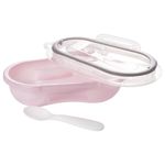 Contenedor de Alimentos con Seguro y Cuchara Diseño Oso Color Rosado