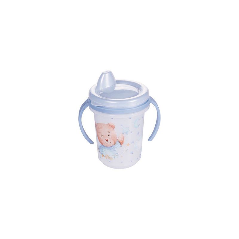 Taza Infantil Decora con 3 Partes 330 mL Diseño Oso Color Azul