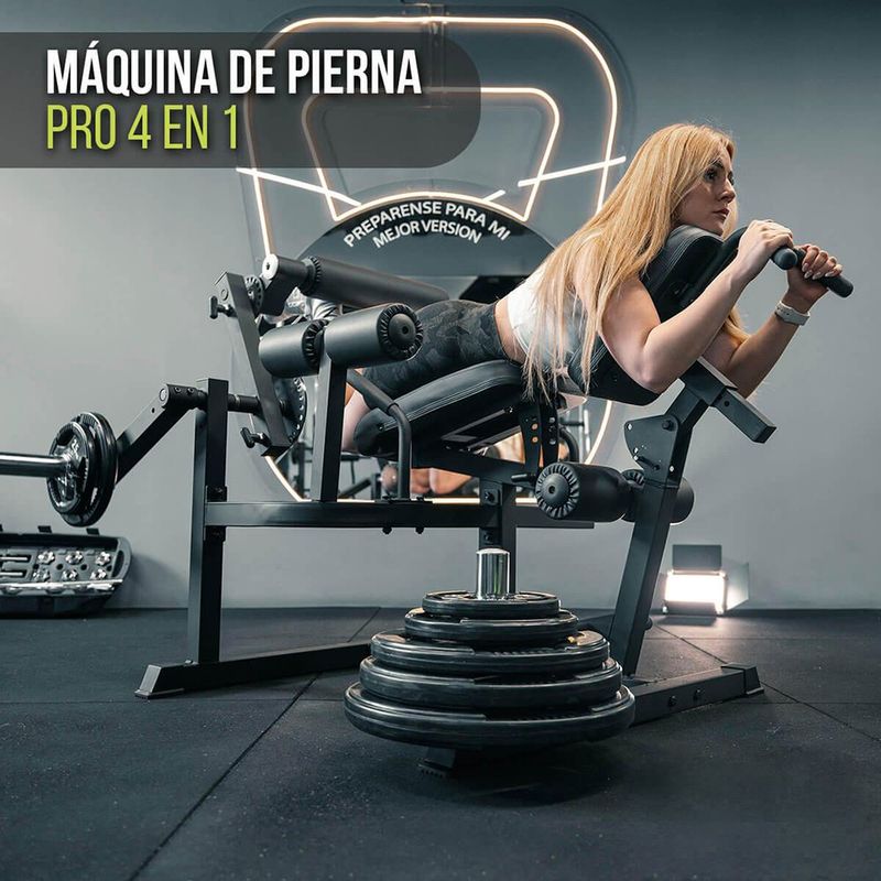 Máquina para Ejercicios de Pierna PRO 4 en 1 Color Negro