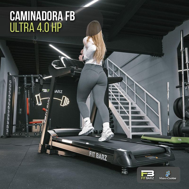 Caminadora FB Ultra 4.0HP AC con Inclinación y Soporte de 330 lb Color Negro