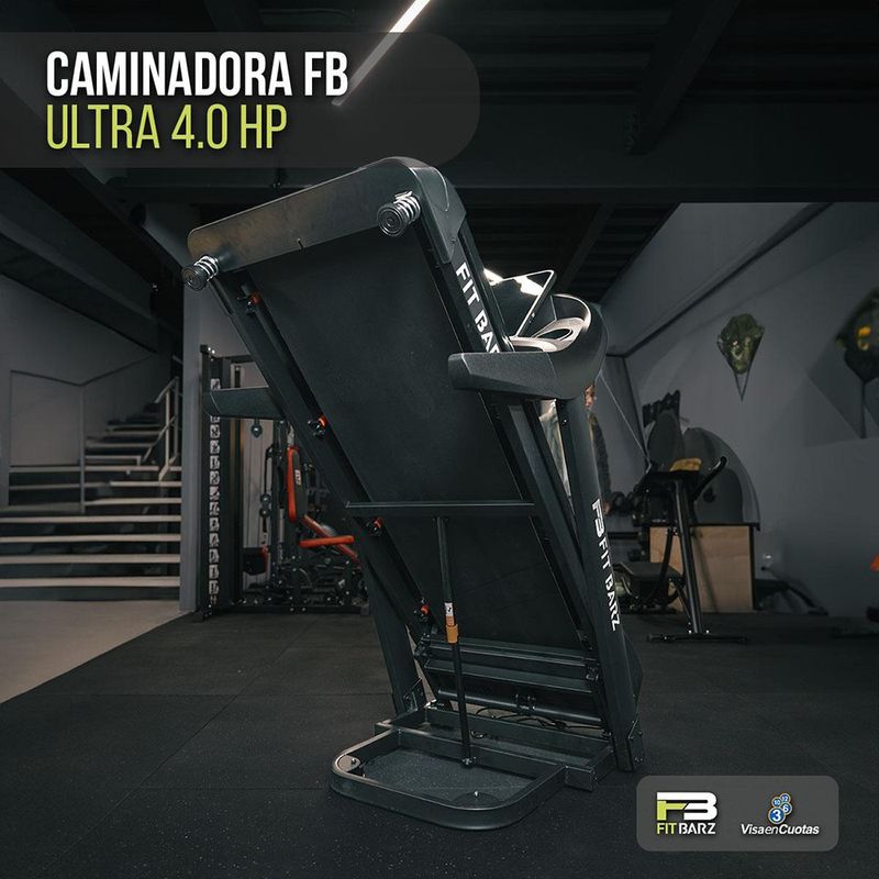 Caminadora FB Ultra 4.0HP AC con Inclinación y Soporte de 330 lb Color Negro