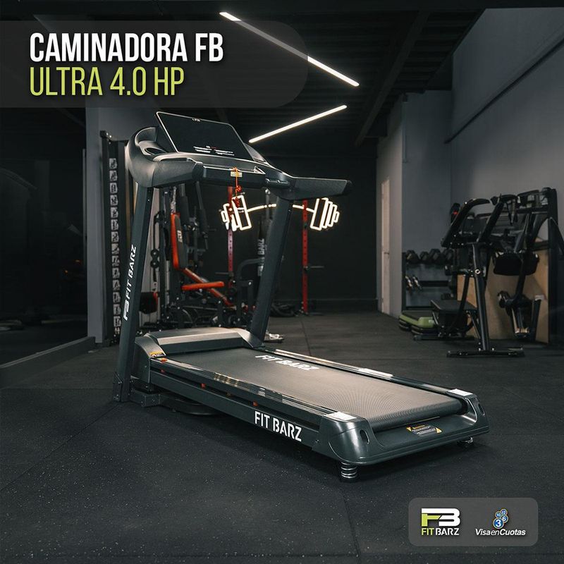 Caminadora FB Ultra 4.0HP AC con Inclinación y Soporte de 330 lb Color Negro