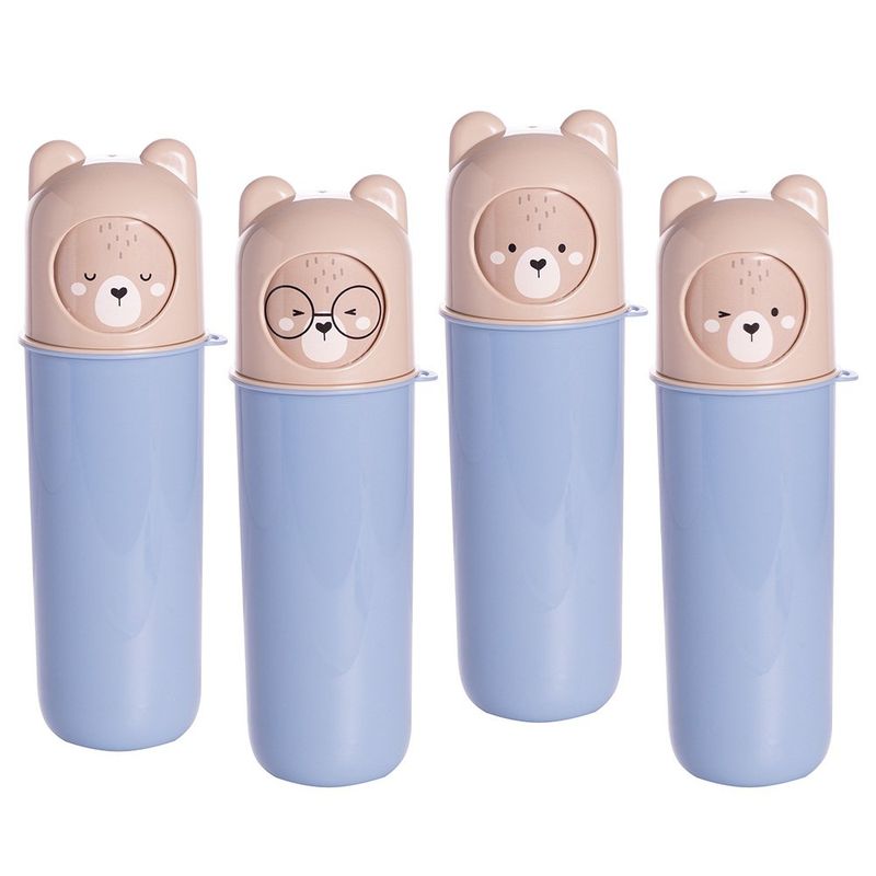 Pachón Infantil con Tapa Giratoria Diseño Oso Color Celeste