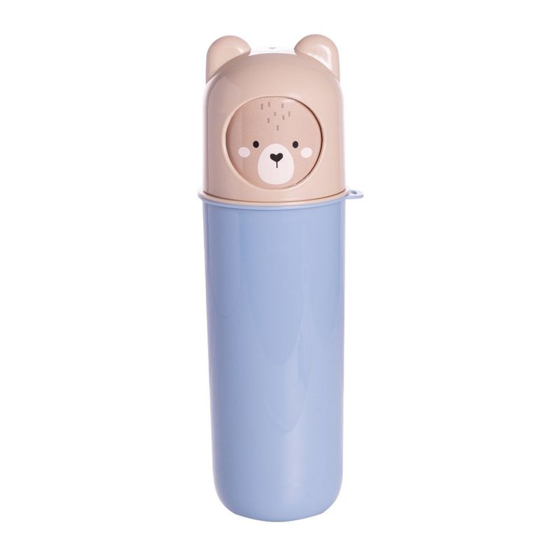 Pachón Infantil con Tapa Giratoria Diseño Oso Color Celeste