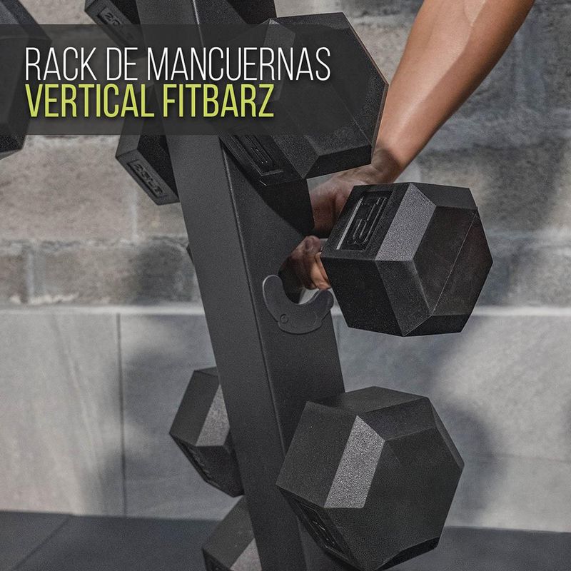 Rack para 6 pares de Mancuernas Vertical de 60 X 120 Cm Color Negro