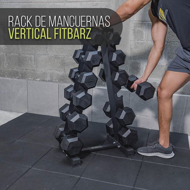 Rack para 6 pares de Mancuernas Vertical de 60 X 120 Cm Color Negro