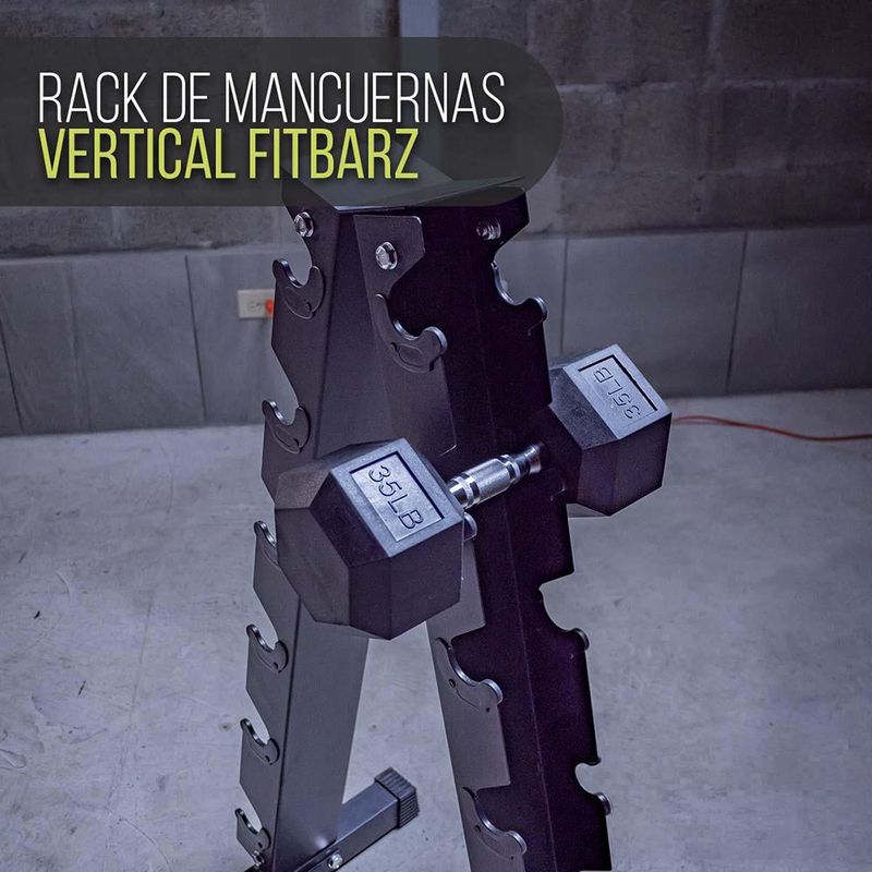 Rack para 6 pares de Mancuernas Vertical de 60 X 120 Cm Color Negro