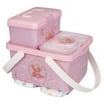 Kit de Regalo de Higiene para Bebé 3 Piezas Diseño Oso Color Rosado