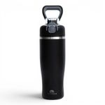 Botella Térmica de Acero Inoxidable de 500 mL con Tapa Antiderrame Color Negro