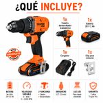 Taladro Inalámbrico de 1/2 Plg 20 V 1 Batería 2Ah
