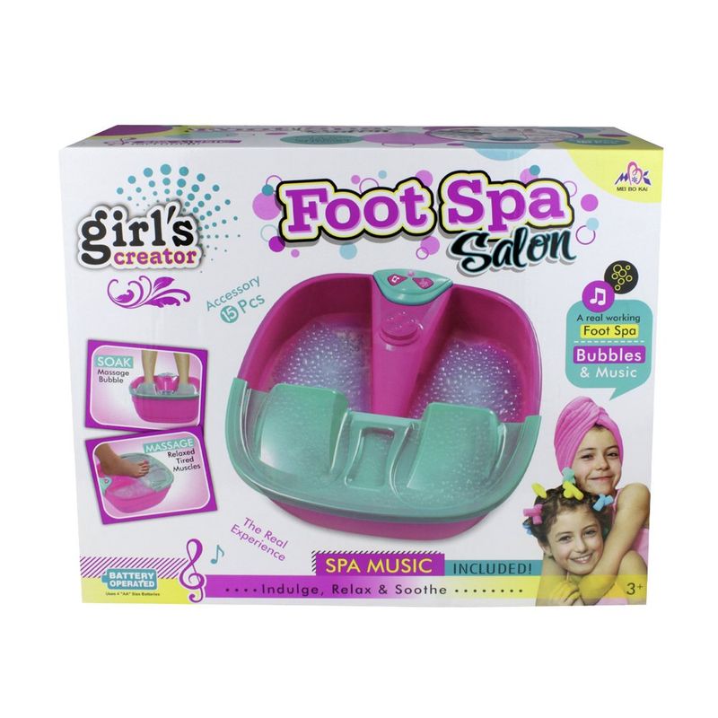Set de Spa para Pedicure Infantil con Burbujas Música y Accesorios Multicolor