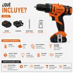 Rotomartillo Inalámbrico de 3/8 Plg 12 V Batería 2Ah