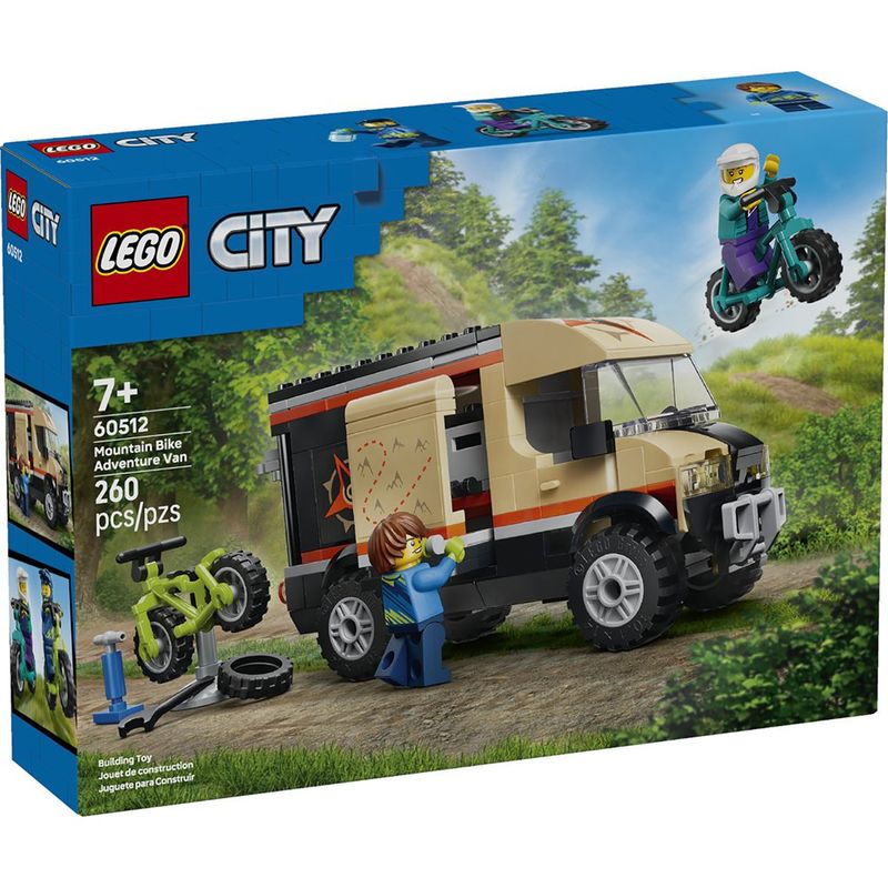 LEGO City Furgoneta de Aventura con Bicis de Montaña #60512 de 260 Piezas