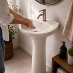Pedestal para Lavamanos Color Beige Ecoline