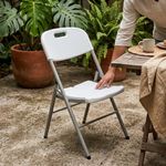 Silla Plegable Pirgos Color Blanca de 111 x 47 x 23 Cm
