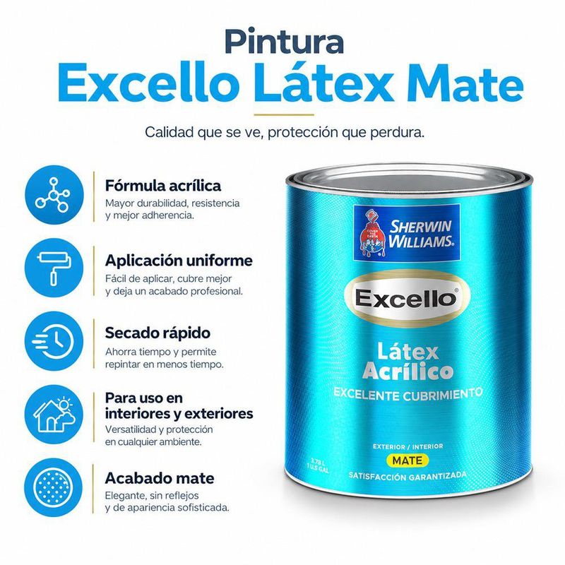 Pintura Excello Látex Mate Color Rosa Pastel de 1 Galón