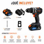 Rotomartillo Inalámbrico de 20 V Mandril de 1/2 plg