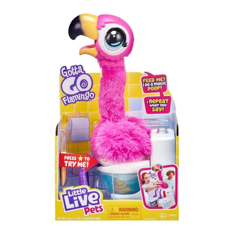 Figura Interactiva Gotta Go Flamingo Little Live Pets Color Rosado