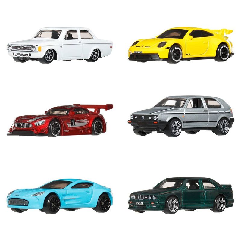 Hot Wheels Euro Style Multipack Set de 6 Autos Europeos