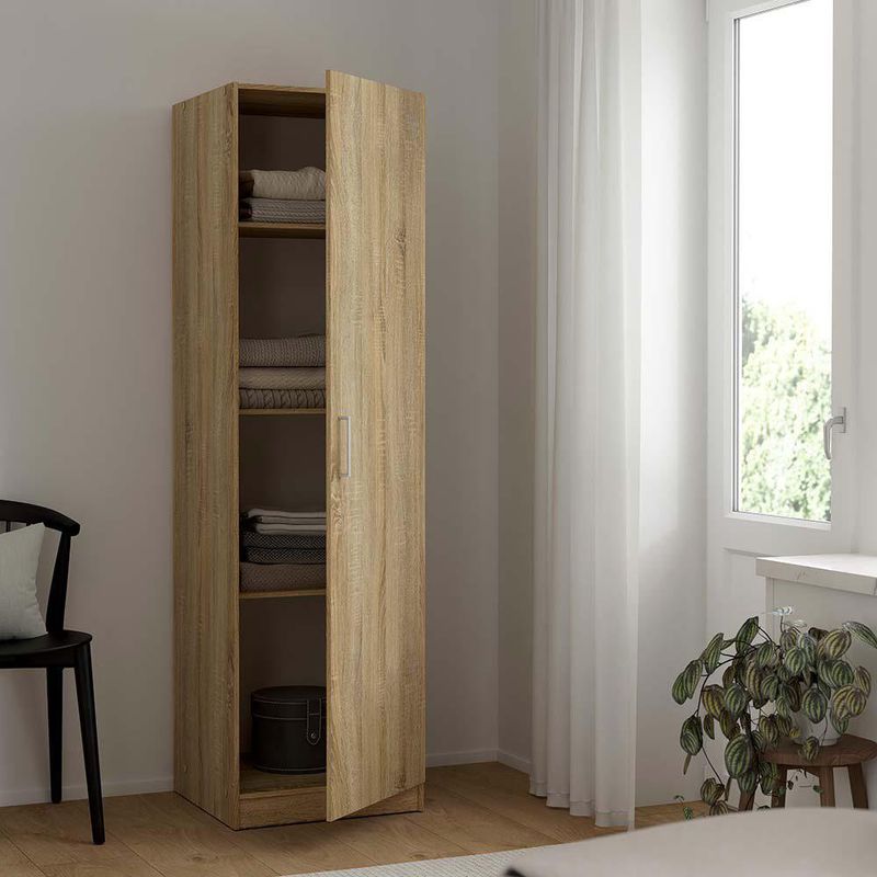 Clóset Space de 1 Puerta con Acabado Roble para Dormitorio de 49.5 x 48.6 x 175.4 cm
