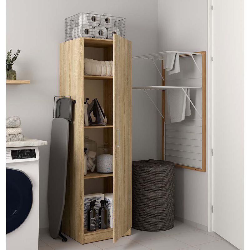 Clóset Space de 1 Puerta con Acabado Roble para Dormitorio de 49.5 x 48.6 x 175.4 cm
