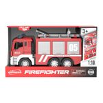 Camión de Bomberos de Juguete con Manguera, Luces y Sonido en Color Rojo