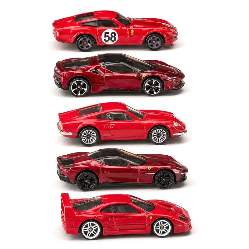 Hot Wheels Ferrari Set de 5 Autos Rosso