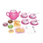 Set de Té con Tetera, Postres y Vajilla de 4 Puestos de Juguete Multicolor