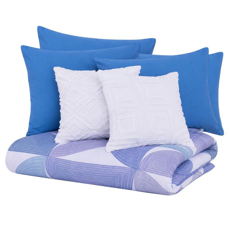 Set de Edredón 7 Piezas King Diseño Baus Color Azul