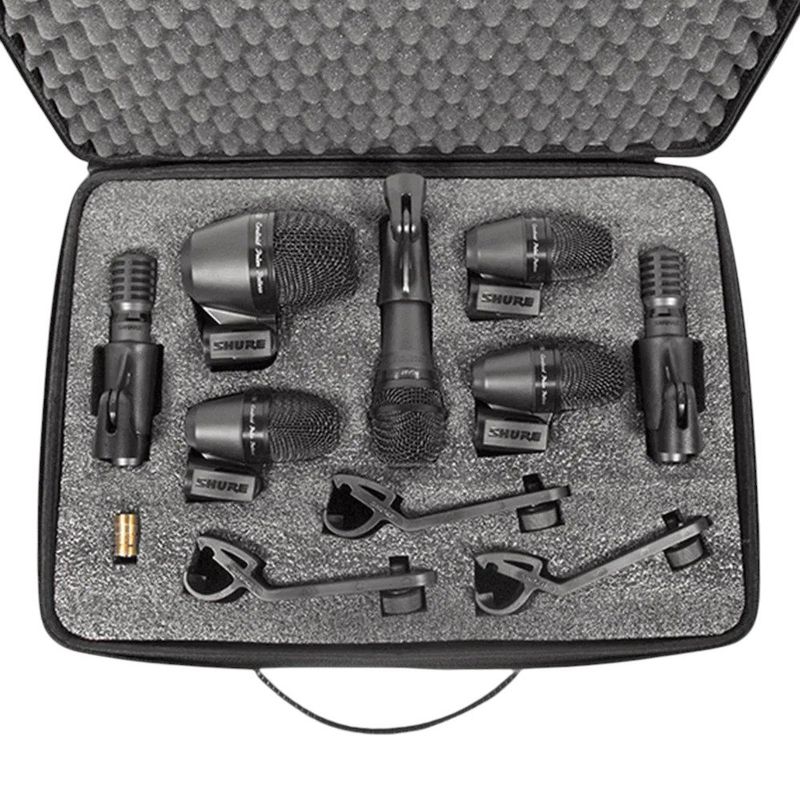 Set de Micrófonos Shure PGADRUMKIT7 para Batería 7 Piezas Color Negro
