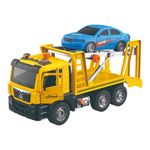 Grúa de Juguete con Fricción 1:10 y Auto Incluido Color Amarillo