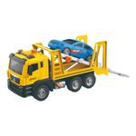 Grúa de Juguete con Fricción 1:10 y Auto Incluido Color Amarillo