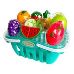 Canasta de Frutas de Juguete para Cortar con Velcro y Accesorios Multicolor